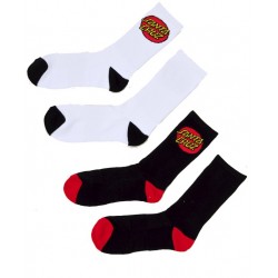 CHAUSSETTES SANTA CRUZ CLASSIC DOT 2 PACK - BLACK WHITE