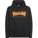 SWEAT THRASHER FLAME HOOD - BLACK