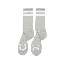 CHAUSSETTES POLAR SKATE CO HAPPY SAD SOCKS - HEATHER GREY