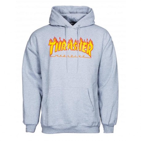 SWEAT THRASHER HOOD FLAME - GREY