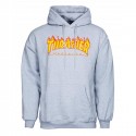 SWEAT THRASHER FLAME HOOD - GREY