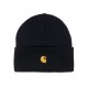 BONNET CARHARTT WIP CHASE BEANIE - BLACK GOLD