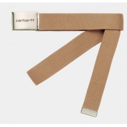 CEINTURE CARHARTT WIP CLIP BELT CHROME - DUSTY H BROWN 