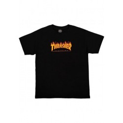 T-SHIRT THRASHER YOUTH FLAME LOGO - BLACK