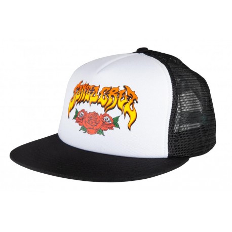 CASQUETTE SANTA CRUZ TRUCKER MUERTE MESHBACK - WHITE BLACK