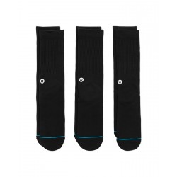 CHAUSSETTES STANCE ICON (PACK DE 3) - BLACK