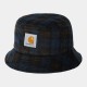 BOB CARHARTT WIP CORD BUCKET HAT - BRECK CHECK PRINT TOBACCO