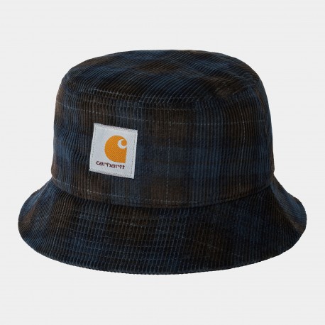 BOB CARHARTT WIP CORD BUCKET HAT - BRECK CHECK PRINT TOBACCO