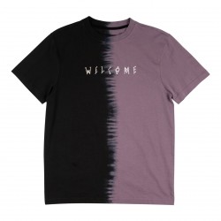 T-SHIRT WELCOME CHIMERA DIP-DYED SS KNIT - BLACK MOONSCAPE