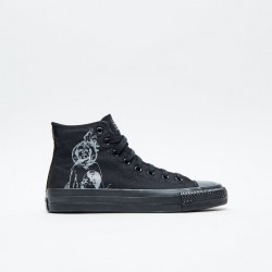 CHAUSSURES CONVERSE CHUCK TAYLOR PRO HI KROOKED - BLACK BLACK 