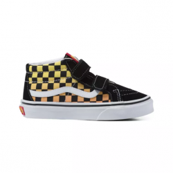 CHAUSSURES VANS SK8 MID REISSUE JUNIOR V - FLAME LOGO REPEAT BLACK