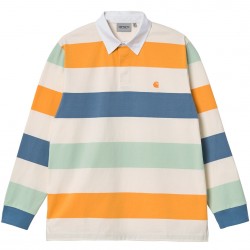 POLO CARHARTT WIP HENWICK RUGBY SHIRT LS - HENWICK STRIPE WAX 