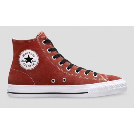 CHAUSSURES CONVERSE CONS CHUCK TAYLOR ALL STAR HIGH TOP PRO SUEDE - DARK TERRACOTTA BLACK WHITE