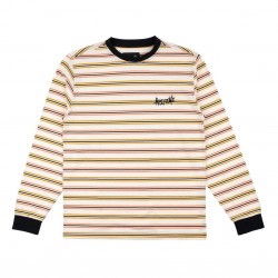 T-SHIRT WELCOME PALMER YARN DYED STRIPED LS KNIT - BONES 