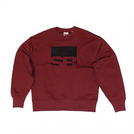 SWEAT SLIDEBOX FRONT BRODE CREW - BURGUNDY