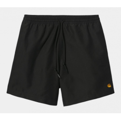 SHORT CARHARTT WIP CHASE SWIM TRUNKS - BLACK / GOLD 