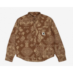 CHEMISE CARHARTT WIP LS VERSE - VERSE PRINT HAMILTON BROWN 