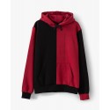 SWEAT POETIC COLLECTIVE BLOCK COLOR HOODIE - BLACK RED