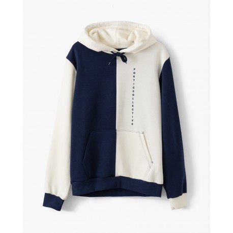 SWEAT POETIC COLLECTIVE BLOCK COLOR - BEIGE NAVY