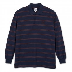 POLO POLAR STRIPE LS SHIRT - NAVY PLUM