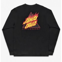 T-SHIRT SANTA CRUZ FLAMED NOT A DOT LS - BLACK 