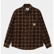 CHEMISE CARHARTT WIP FLINT LS - WILEY CHECK HAMILTON BROWN RINSED