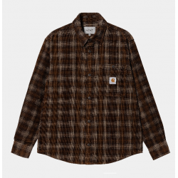 CHEMISE CARHARTT WIP FLINT LS - WILEY CHECK HAMILTON BROWN RINSED