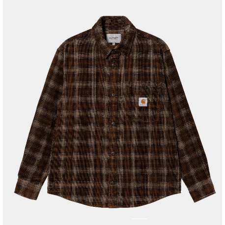 CHEMISE CARHARTT WIP FLINT LS - WILEY CHECK HAMILTON BROWN RINSED