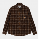 CHEMISE CARHARTT WIP FLINT LS - WILEY CHECK HAMILTON BROWN RINSED