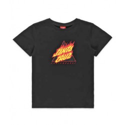 T-SHIRT SANTA CRUZ FLAMED NOT A DOT YOUTH - BLACK