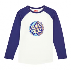 T-SHIRT SANTA CRUZ ECLIPSE BASEBALL YOUTH - WHITE NAVY BLUE