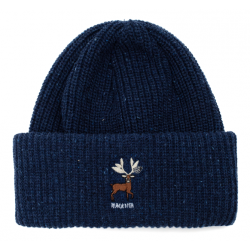 BONNET MAGENTA DEER BEANIE - PETROL BLUE 