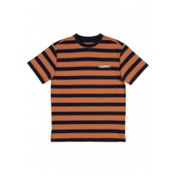 T-SHIRT WELCOME COOPER YARN DYED STRIPE - UMBER