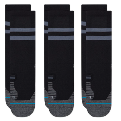 CHAUSETTES STANCE RUN LIGHT CREW 3 PACK - BLACK 