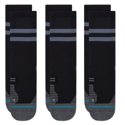 CHAUSSETTES STANCE RUN LIGHT CREW 3 PACK - BLACK 