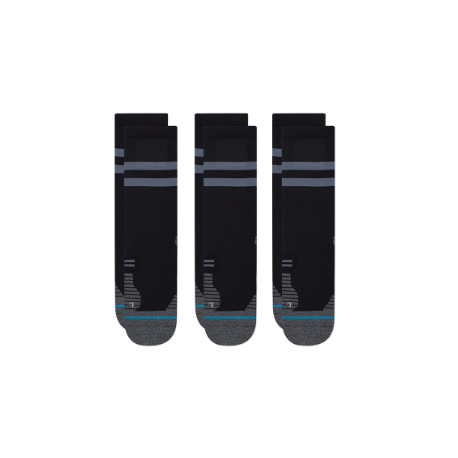 CHAUSETTES STANCE RUN LIGHT CREW 3 PACK - BLACK 