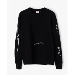 SWEAT POETIC COLLECTIVE SCRIBBLE CREW NECK - BLACK 