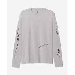 T-SHIRT POETIC COLLECTIVE SCRIBBLE LONG SLEEVE - GREY