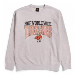 SWEAT HUF THRASHER CANDLESTICK CREWNECK - ATHLETIC HEATHER