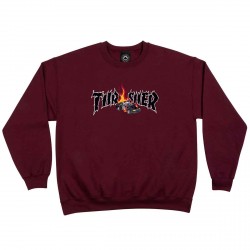 THRASHER SWEAT COP CAR CREW - MAROON 