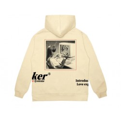 SWEAT JACKER DIGITAL LOVE HOODIE - BEIGE