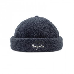 BONNET MAGENTA SHERPA SAILOR BEANIE - DARK CHARCOAL
