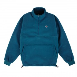 POLAIRE MAGENTA LOOP FLEECE HIGH NECK - PETROL BLUE