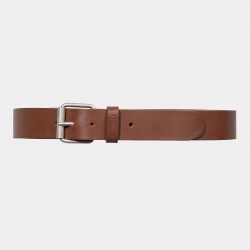 CEINTURE CARHARTT WIP SCRIPT BELT - COGNAC SILVER