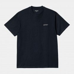 T-SHIRT CARHARTT WIP SCRIPT EMBROIDERY - ATOM BLUE WHITE