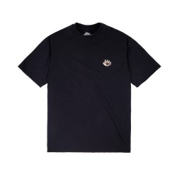 T-SHIRT MAGENTA FINGERPRINT PLANT - BLACK