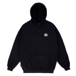 SWEAT MAGENTA FINGERPRINT PLANT HOODIE - BLACK