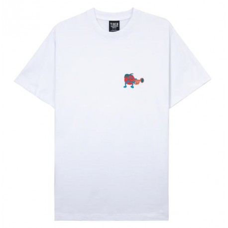 T-SHIRT TIRED SKATEBOARDS MUSIC SS - BLANC