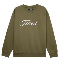 SWEAT TIRED SKATEBOARDS GOLF CREWNECK - OLIVE