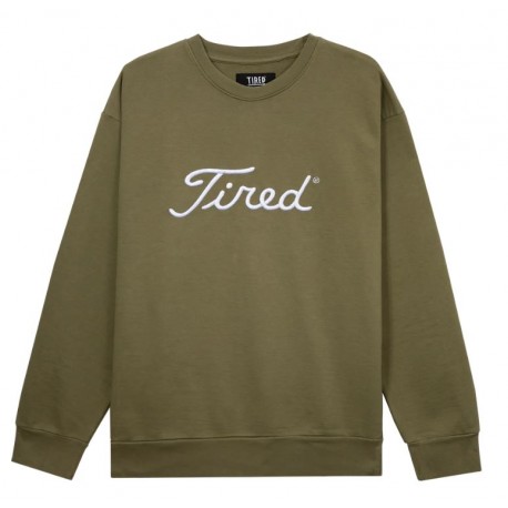 SWEAT TIRED SKATEBOARDS GOLF CREWNECK - OLIVE